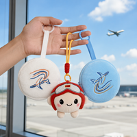 Porte-clés en peluche mignon avion astronaute - Polyester doux avec rembourrage en coton PP, motif brodé, jouet anti-stress (personnalisable)
