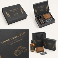 Boîte cadeau magnétique personnalisée pour whisky, finition mate, gaufrage, emballage rigide en papier pour kit cadeau bouteille de whisky, vente en gros