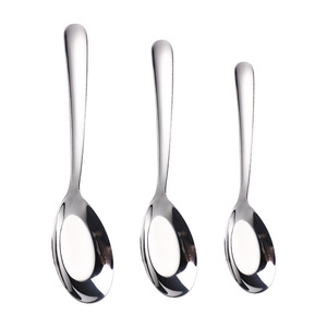 Ensemble de cuillères à fond plat en acier inoxydable, 3 pièces, résistantes à la chaleur, pour servir la soupe aux enfants, lavables au lave-vaisselle, couleur unie - Product Image 4