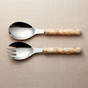 Juego de cucharas para servir de la colección Heritage de ACME METAL INDIA, con acabado pulido a espejo, mango largo de resina, diseño vintage, ideal para fiestas y el hogar. - Product Image 1