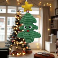 Jouets en peluche de la série de fêtes amusantes, design Père Noël et bonhomme de neige rouge et vert, jouet pour chien en tissu doux pour la décoration de Noël