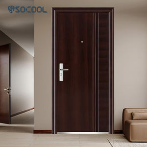 Porte d'entrée moderne en métal <span class=keywords><strong>noir</strong></span> de luxe, design de sécurité en fer, porte résidentielle en acier, porte extérieure de maison, entrée principale, porte forgée - Product Image 1