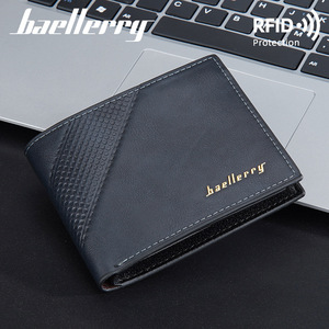 Baellerry Men's Tri-Fold <b>Wallet</b> Black Leather <b>RFID</b> Protection Multi-Card Slot Horizontal Zippered <b>Wallet</b> For Everyday Use - Product Image 3