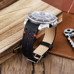 <span class=keywords><strong>Bracelet</strong></span> de montre en cuir véritable 20mm 22mm <span class=keywords><strong>Bracelet</strong></span> de montre poreux respirant <span class=keywords><strong>Bracelet</strong></span> de montre couture à la main pour hommes <span class=keywords><strong>Bracelet</strong></span> de montre - Product Image 4