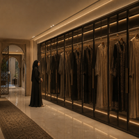 Armoire Haute avec Portes Vitrées, Cadre en Aluminium, Portes Battantes, Hauteur Totale du Sol au Plafond, Gain de Place, Taille Personnalisée pour Villa