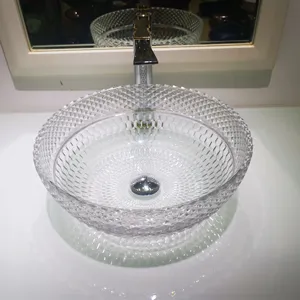 Italien Design Glasgefäß Waschbecken Bad Waschbecken Kristallglas Waschbecken