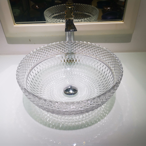 Lavabo de Vidrio de Diseño Italiano, Lavabo de Baño de Cristal - Product Image 1
