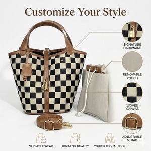 <span class=keywords><strong>Borsa</strong></span> Tote Classica <span class=keywords><strong>a</strong></span> Scacchi Bianco e Nero, Moda Femminile con Fodera Staccabile, <span class=keywords><strong>Tracolla</strong></span> Regolabile, <span class=keywords><strong>Borsa</strong></span> <span class=keywords><strong>a</strong></span> Mano e <span class=keywords><strong>a</strong></span> Spalla - Product Image 1
