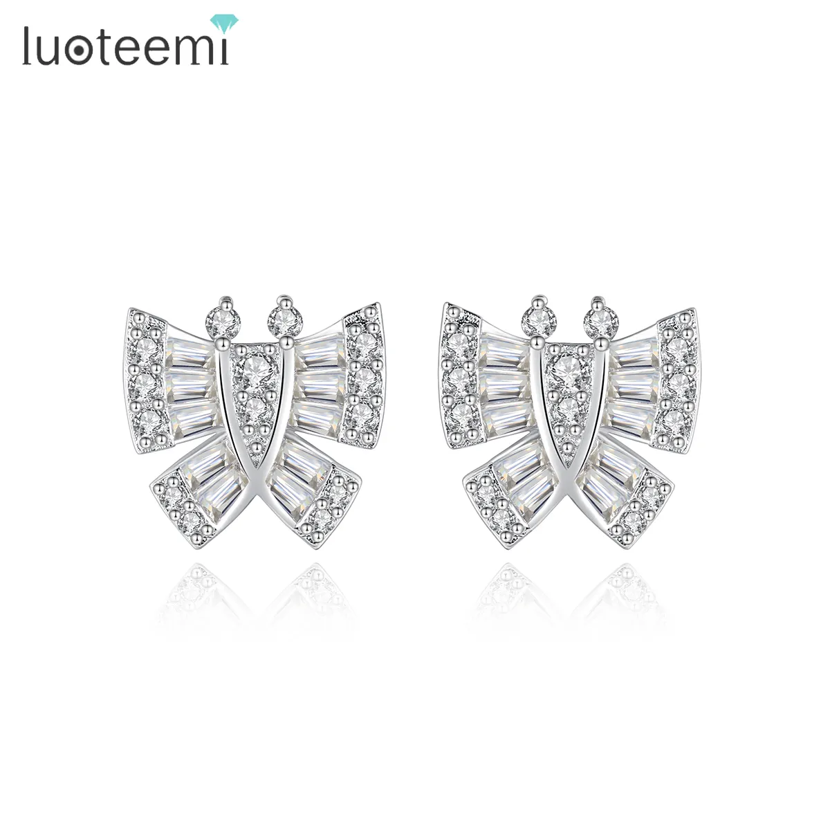 LUOTEEMI Earring Pierced Charm Jewelry Designer Popular Brand European Female Fashion Earing Butterfly