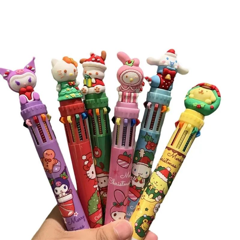 Ruunjoy 36 Stück/Karton Großhandel Kugelschreiber-Set Stationär Xmas Karton verpackter Stift Sanrioed Zubehör 10 Farben Kugelschreiber