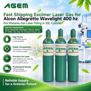 Schneller Versand Excimer-Lasergas für Alcon Allegretto <span class=keywords><strong>Wavelight</strong></span> 400 Hz Vormischungen Gaslaser-Füllung in 20L Zylinder DIN 8 Ventil - Product Image 1