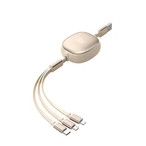 New Product 6A Fast Charging 3 In 1 USB Cable Compact Charging Cable For Phone
