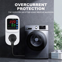 Prise de protection numérique CG EU 16A avec affichage, protection automatique contre les surtensions et les sous-tensions, compatible AC 110V-220V