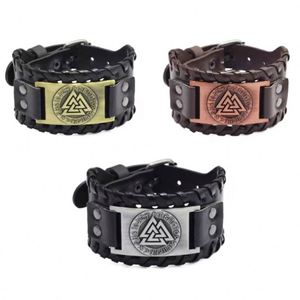 Nouveau Bracelet Viking en Cuir Tressé avec Breloque Tête de Loup Tendance pour Hommes, Large Bracelet en Cuir PU - Product Image 4
