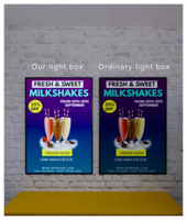 Boîte à lumière LED ultra-mince, affichage d'affiches éclairées, panneau de menu rétroéclairé pour entreprises et magasins - Panneau mural IP54 étanche