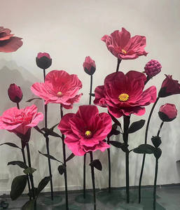 H102 accessoires de toile de fond de salle de mariage grande <span class=keywords><strong>composition</strong></span> de fleurs en papier ouverture automatique fermeture faux mobile <span class=keywords><strong>fleur</strong></span> géante en organza pour la décoration - Product Image 6