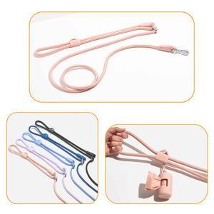 2026 Multifunction Custom Adjustable Length Handsfree Rope <b>Dog</b> Lead Nylon Crossbody Waist Big Medium <b>Dog</b> <b>Leash</b> With Handle - Product Image 5