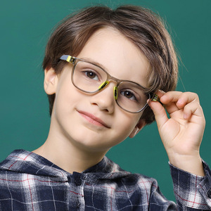 2023 Opticall plein cadre Anti Biue lumière mode personnalité Gel de silice TR90 rétro cadre carré enfants montures de lunettes optiques - Product Image 2