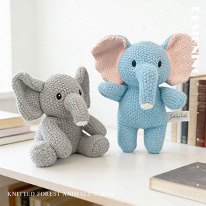 Nuovo Giocattolo Transfrontaliero in Cotone PP Lavorato a Maglia e Uncinetto, Bambola Artigianale con <span class=keywords><strong>Orecchie</strong></span> Mobili, <span class=keywords><strong>Agnello</strong></span>, Coniglio, Elefante, Orso, Creativo per Bambini - Product Image 2