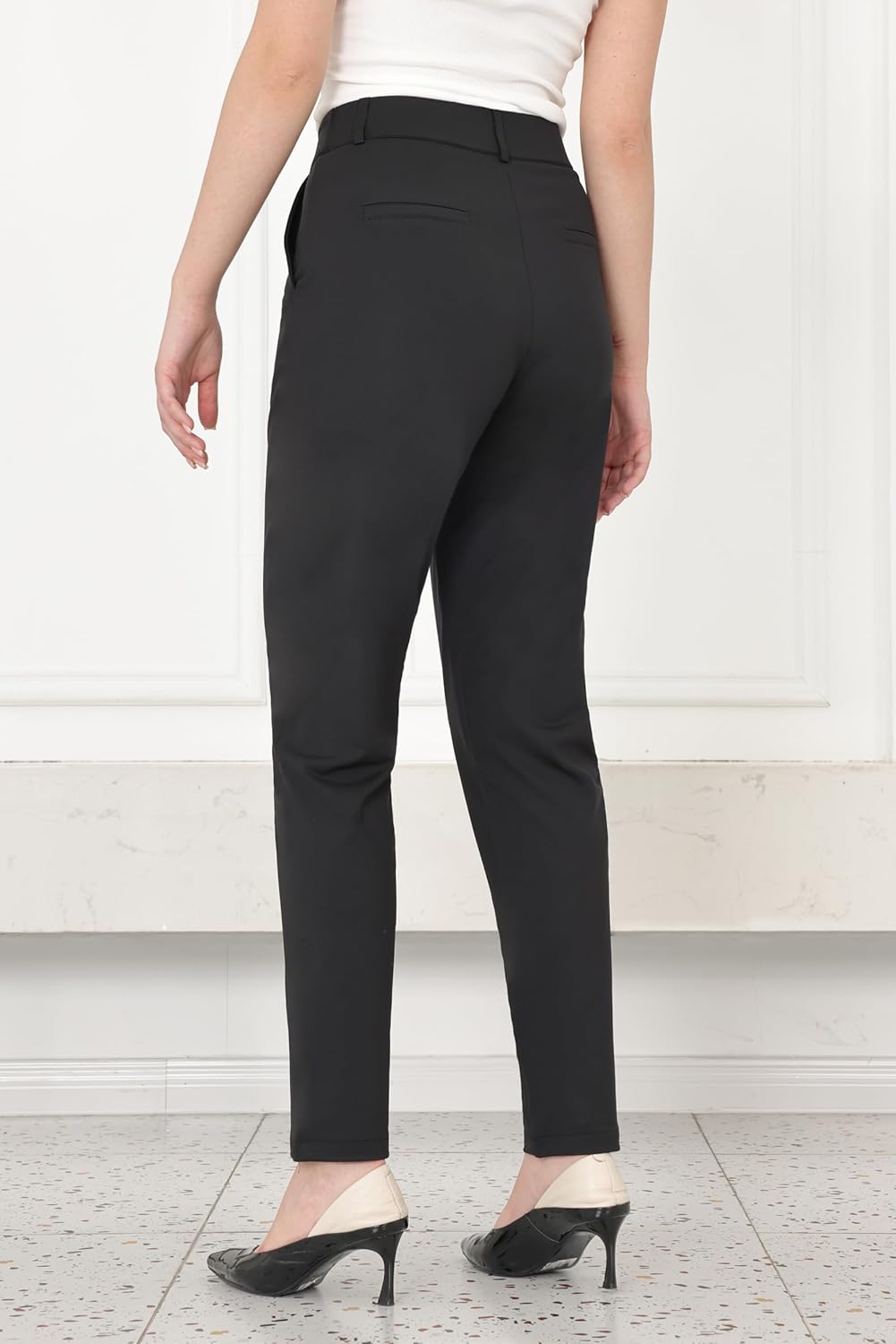 slim fit dress slacks High-Rise Tummy Control Split-Hem Flare Pants | Shapewear