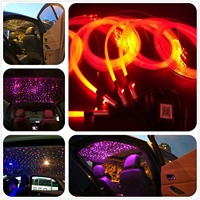Kit de plafonnier étoile à fibre optique scintillante pour voiture, pilote de moteur LED RGBW avec télécommande RF 24key