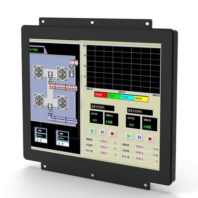 ZhengFeng All-In-One Embedded Fanless Industrial Cabinet USB DVI Interface 16:9 Capacitive Touch Display Black Operation Console