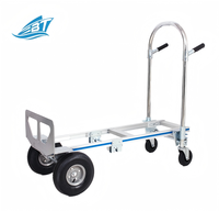Chariot à main multifonctionnel pliable à quatre roues en aluminium, fabrication OEM, usage intensif, double usage, capacité de charge de 250 kg