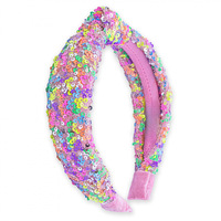 Serre-tête multicolore de haute qualité avec nœud en sequins brillants et décorations scintillantes pour filles, idéal pour le quotidien et les fêtes