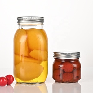 Contenedor de vidrio para mermelada de pepinillo, 8oz, 16oz, 34oz, tarro de vidrio para almacenamiento de alimentos, tarro de vidrio para mantequilla de maní con tapa de metal - Product Image 4