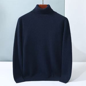 Wholesale Autumn and Winter Men's <strong>Turtle</strong> <strong>Neck</strong> 100% Cashmere Thick <strong>White</strong> Bottoming Shirt Sweater. - Product Image 4