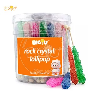 Usine de bonbons personnalisés emballés individuellement <span class=keywords><strong>sucette</strong></span> aromatisée aux fruits/café bonbons en cristal de roche bonbons - Product Image 1