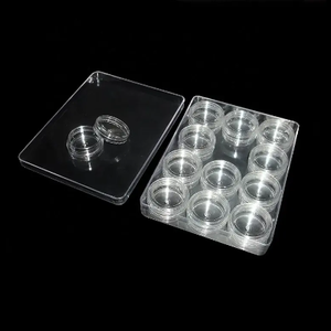Boîte de rangement ronde à 12 compartiments pour bijoux et perles, organisateur en plastique transparent, conteneur pour salon de manucure, nail art, étui à outils - Product Image 6