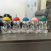 Vente directe d'usine, tasse à café en verre avec couvercle vert, lavable au lave-vaisselle, tasse en verre pour enfants, tasse en verre pour boissons froides