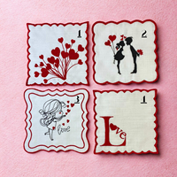 Serviettes de cocktail carrées modernes brodées à la main pour la Saint-Valentin, couleur personnalisée, 60x60cm, écologiques, durables, sous-verres