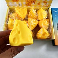 Mainan Pereda Stres Mini Keju Lembut dan Empuk dari Plastik, Unisex untuk Usia 14+ Tahun, Cocok untuk Hadiah dan Souvenir Pesta, Buatan Cina