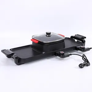 Chinesische Lieferanten 2 in 1 Multifunktions-Grill Grill Elektrischer Hot Pot und Backform