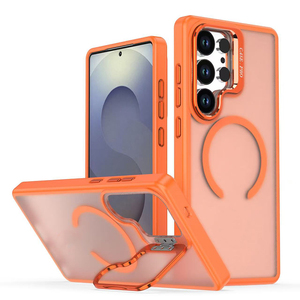 S26 अल्ट्रा केस मैट चुंबकीय लेंस स्टैंड बम्पर कवर s25 fe पारदर्शी s24 A25 ए 16 ए 36 ए 54 ए 55 बैक कवर - Product Image 2