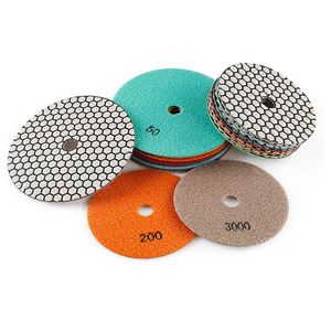 4 İnç B Kuru Elmas Parlatma Pedleri 100MM Granit Mermer Kuvars için Elastik Elmas Zımpara Diski - OEM Özelleştirilebilir - Product Image 1
