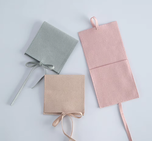 Bolsa de Joyería de Microfibra Personalizada con Anillo para Pendientes y Collares, Logotipo Impreso, Embalaje de Joyería Multiusos - Product Image 6