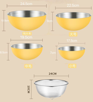 Ensemble de bols à salade en acier inoxydable de 1300 ml, 2100 ml et 2500 ml, design mignon, écologique et durable, pour une utilisation en cuisine