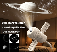 Lampe de nuit LED créative pour chambre à coucher, effet ciel étoilé et lune, projecteur USB, lumière d'ambiance pour influenceurs, populaire à l'international