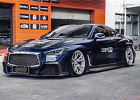 Kit carrosserie en fibre de carbone Infiniti Q60 style BS amélioré : pare-chocs avant/arrière, jupes latérales, diffuseur, spoiler, clips d'échappement