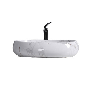 Cuenco de mano de lavado de piedra de cerámica de lavabo de mármol azul blanco de Venta caliente con instalación de montaje baño WC producto de calidad Affordab - Product Image 2
