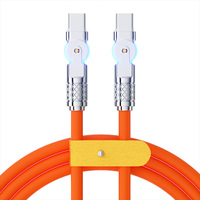 Cable de Datos de Aleación de Zinc Estilo Mecha con Doble Curvatura y Rotación de 180 Grados, 1 Metro, Compatible con Laptops de 17 Pulgadas, Carga USB-C para Móviles