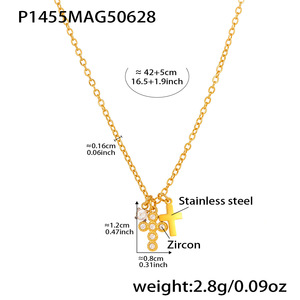 Fashion 5A Zircon Diamond <b>Cross</b> Necklace 18K Gold Plated Stainless Steel Multi Layer Waterproof Jewelry for Women - Product Image 5