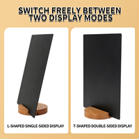 Nouveau Tableau Magnétique Autonome Miniature avec Base en Bois pour Affichage de Bureau à Domicile