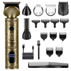 Set de Cortadora de Pelo Eléctrica Retro Tallada, 6 en 1, con Cuchillas de Precisión para Uso en Salón y Hogar, Carga USB, Cuerpo Metálico - Product Image 5