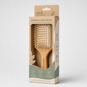 Boîte d'emballage en carton écologique personnalisable avec fente Euro pour brosses à cheveux - Product Image 3