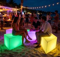 Meuble cube LED multicolore lumineux avec télécommande, indice de protection IP54, intensité réglable, pour Halloween, Noël, mariage, décoration intérieure, fête en extérieur