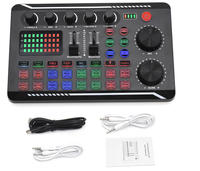 Carte son et interface audio F998 avec effets de mixage DJ, changeur de voix, mixeur compatible Bluetooth
